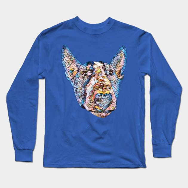 English Bull Terrier Colorful Face Long Sleeve T-Shirt by DoggyStyles